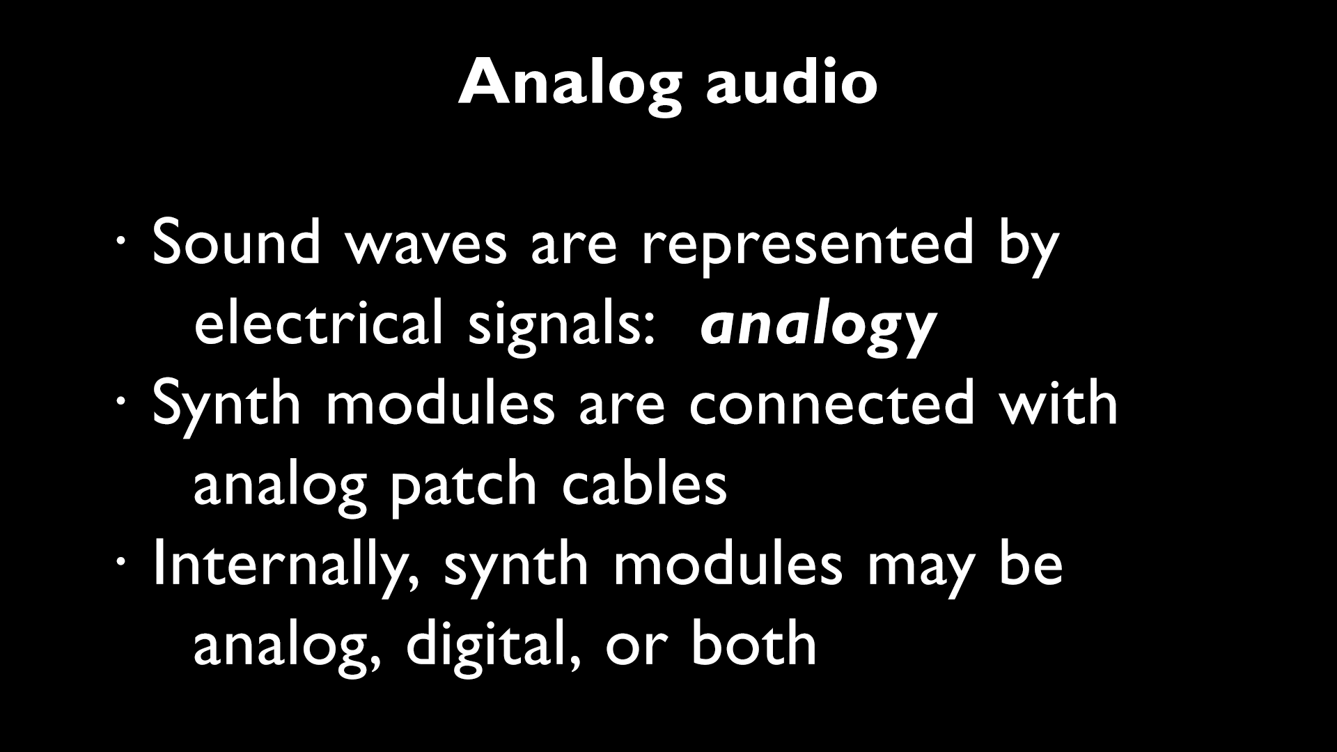 Intro to Modular Synthesis