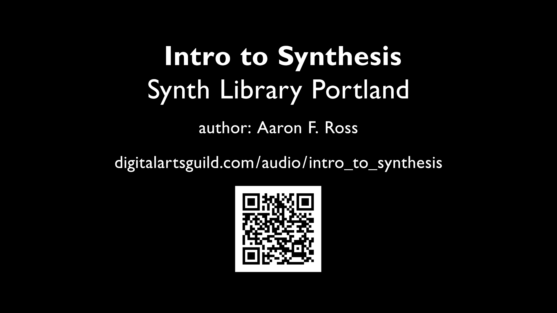 Intro to Modular Synthesis