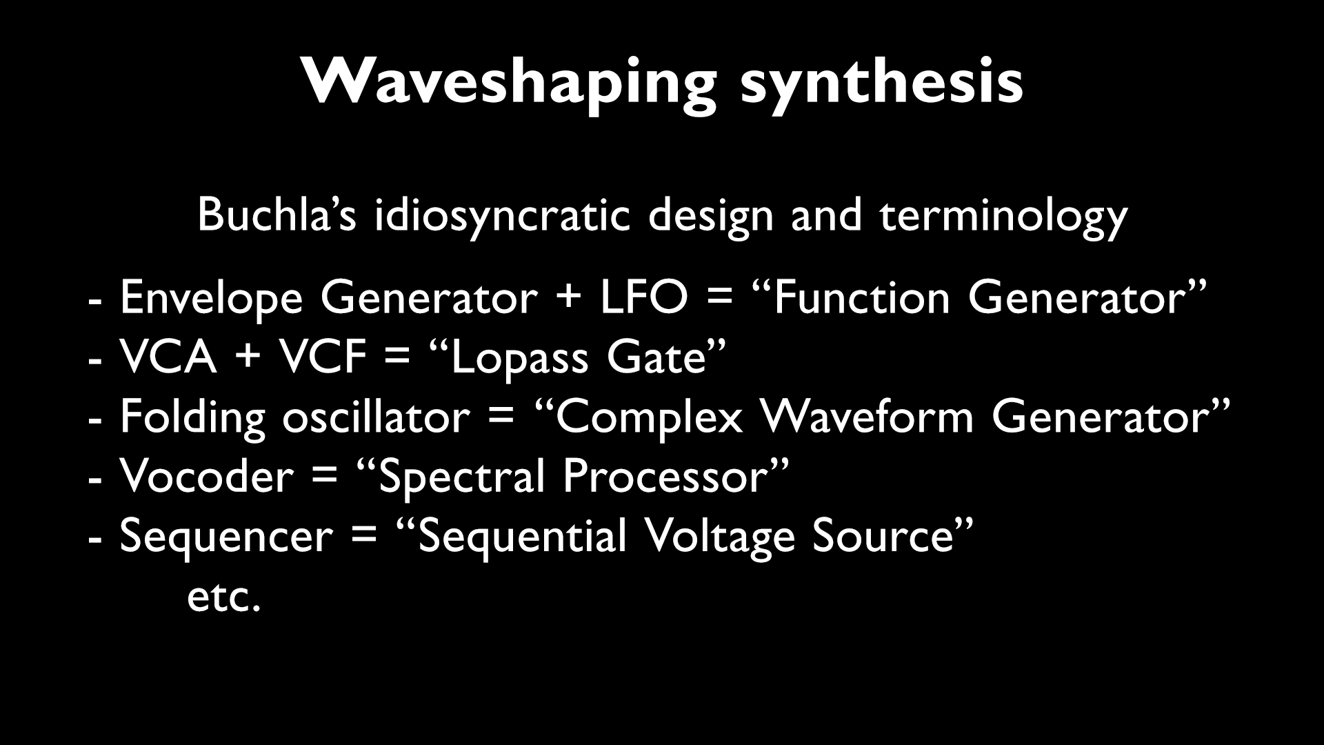 Intro to Modular Synthesis